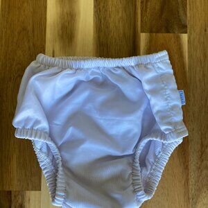 Iplay White Reusable Swim Diaper, Size 12mo (18-22lbs)